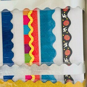 Teacher Bulletin Board Borders Pack 114 Ft Scalloped Straight Edge Borders New